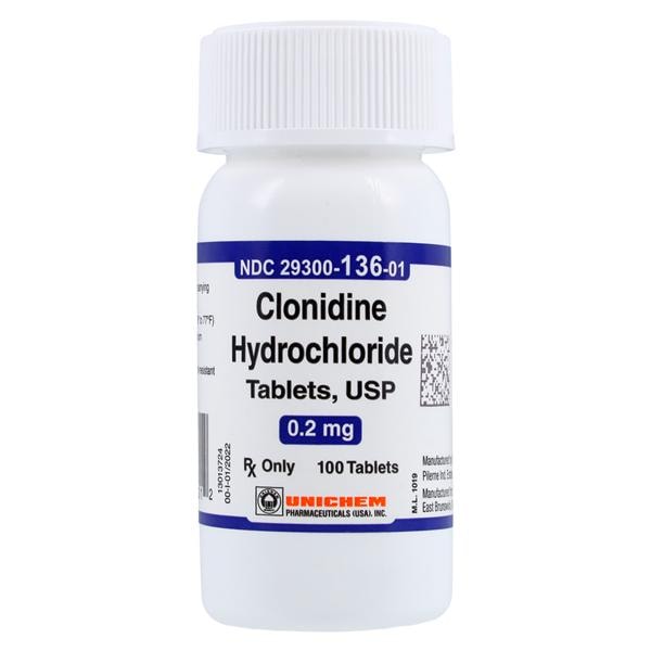 Clonidine HCl 0.2mg 100/Package