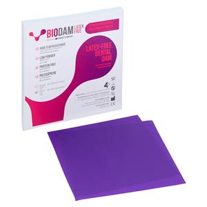 BIODAM LF Dental Dam 6 in x 6 in Hvy Ga Vio 20/Pk