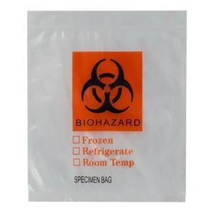 Biohazard Bag Clear/ Black/ Orange Reclosable 1000/Ca