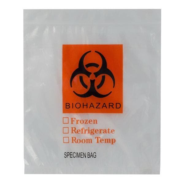 Biohazard Bag Clear/ Black/ Orange Reclosable 1000/Ca