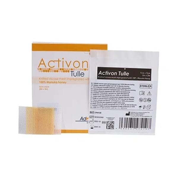 Activon Tulle 100% Manuka Honey Wound Dressing 2x2" Sterile Square