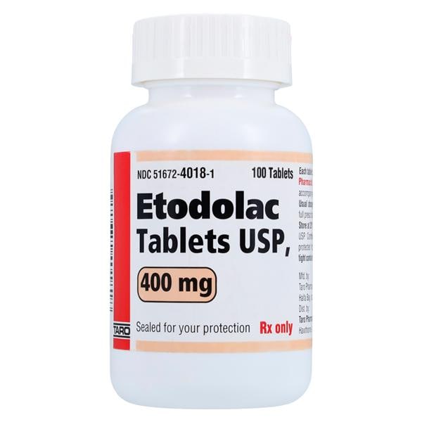 Etodolac Tablets 400mg Bottle 100/Bt Each