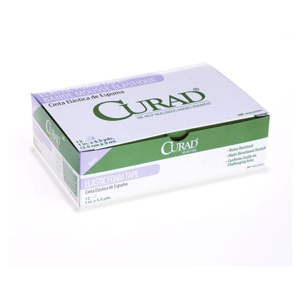 Curad Medical Tape Elastic/Foam 1"x5.5yd White 72/Ca