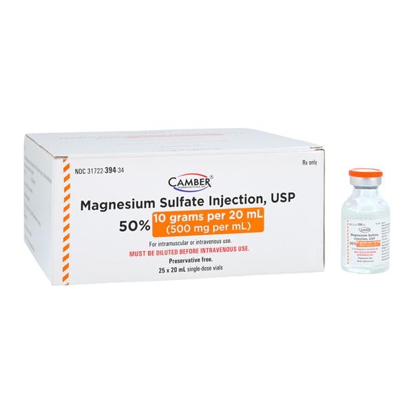 Magnesium Sulfate 50% Injection 50% No Preservative SDV 20mL 25/P...