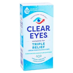 Clear Eyes Triple Action Redness Relief Eye Drops 0.5oz/Bt, 24 BT/CA