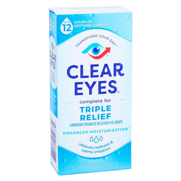 Clear Eyes Triple Action Redness Relief Eye Drops 0.5oz/Bt, 24 BT/CA
