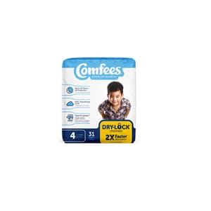 Comfees Diaper Ultra Absorbent Unisex Fragrance Free Size 4 22-37lbs 124/Ca