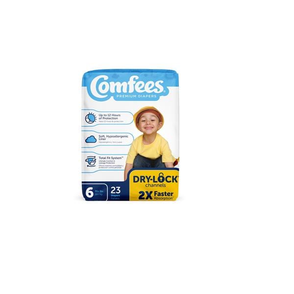 Comfees Diaper Ultra Absorbent Unisex Fragrance Free Size 6 Over 35lb 92/Ca