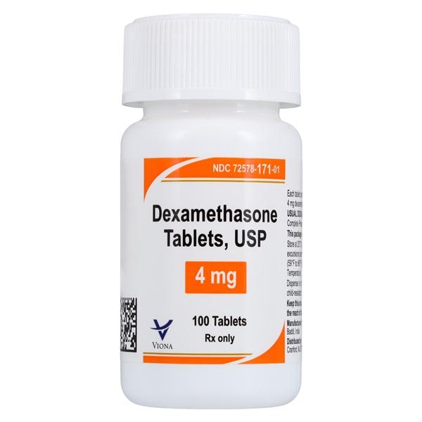 Dexamethasone Tablets 4mg Bottle 100/Bottle Each