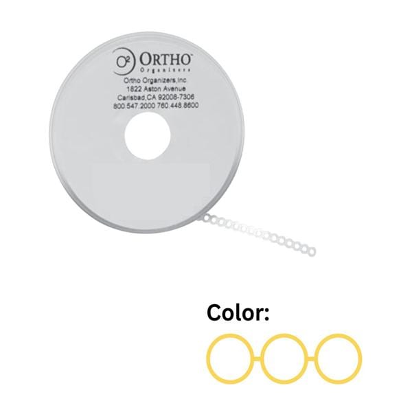 Ortho Organizers Chain Elastic Short 15 Feet LF Yellow Ea product image