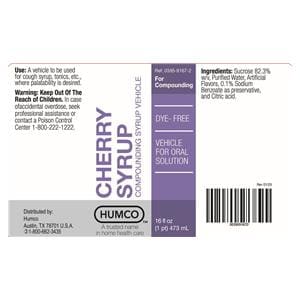 Flavoring Syrup Cherry Dye Free 16oz 16oz/Bt, 12 BT/CA