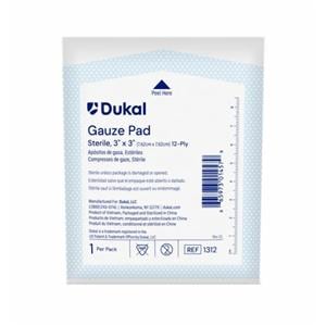 100% Woven Cotton Gauze Pad 3x3" 12 Ply Sterile Square LF
