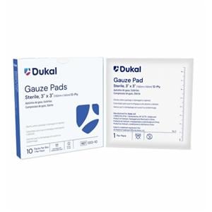 100% Woven Cotton Gauze Pad 3x3" 12 Ply Sterile Square LF