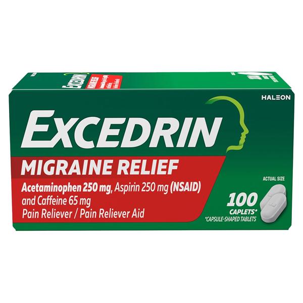 Excedrin Migraine Caplets 250/250/65mg 100/Bt