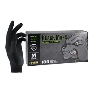 Black Maxx Nitrile Exam Gloves Medium Black Non-Sterile 100/Bx
