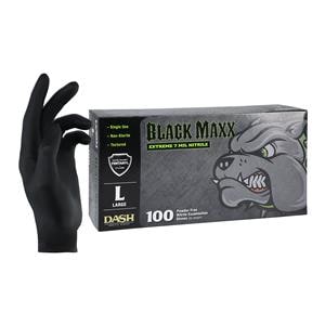 Black Maxx Nitrile Exam Gloves Large Black Non-Sterile 100/Bx