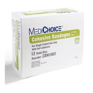 MediChoice Cohesive Bandage Fabric 3"x5yd Tan Non-Sterile Ea, 72 EA/CA