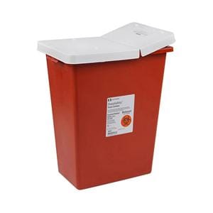 PGII Sharps Container 12gal Red 18.75x12.75x18.25" Gasket Hinged Lid PP 10/Ca