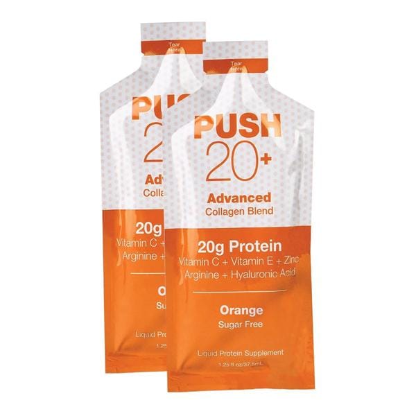 PUSH 20+ Supplement Liquid SF / Gltn Fr Cllgn Blnd Orange 1.25oz Packet 60/Ca