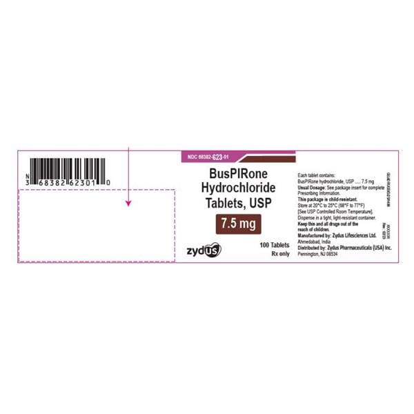 Buspirone HCl Tablets 7.5mg Bottle 100/Bt Each