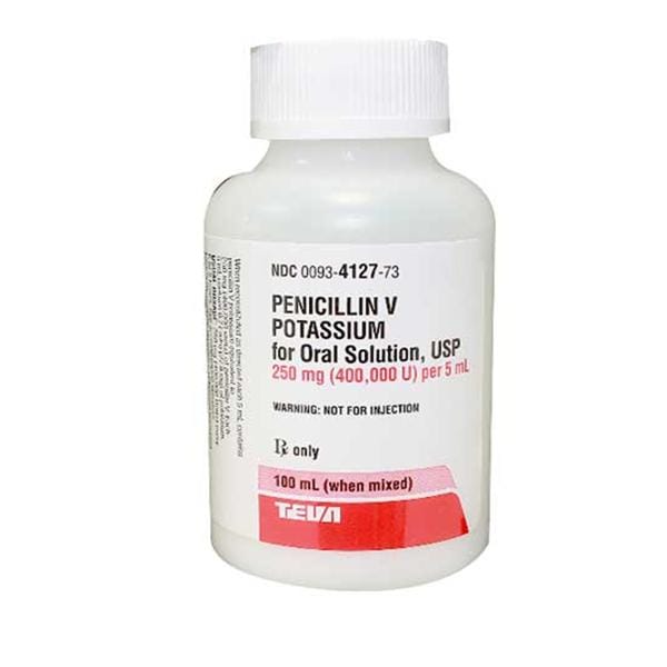 Penicillin VK Powder for Suspension 1250mg/5mL Cherry Bottle 100mL Each