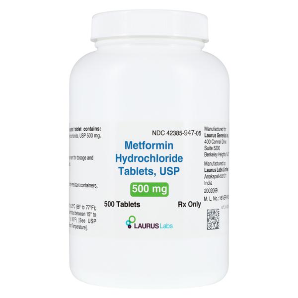 Metformin HCl Tablets 500mg Bottle 500/Bottle Each