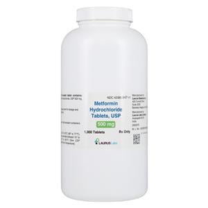 Metformin HCl Tablets 500mg Bottle 1000/Bottle Each