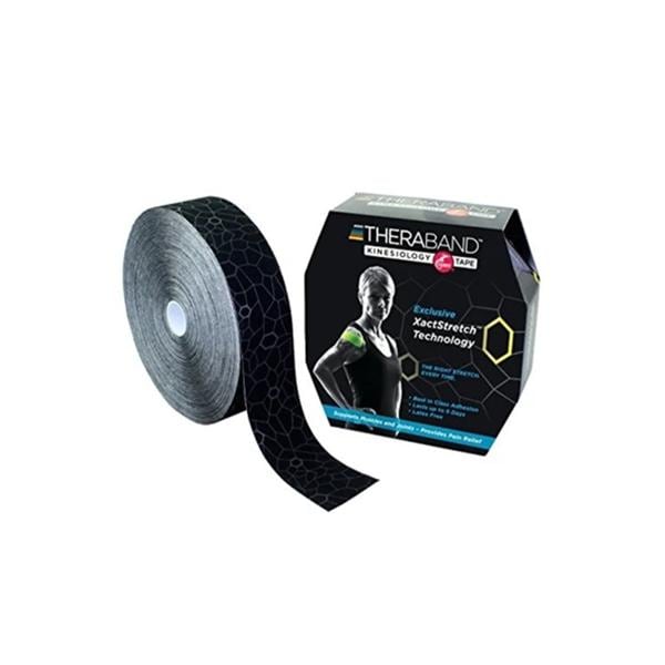 TheraBand Kinesiology Tape 98% Cotton/2% Spandex 2"x103.3' Black/Gray Ea