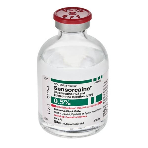 Sensorcaine w/Epinephrine Injection 0.5% 1:200,000 MDV 50mL 25/Pa...
