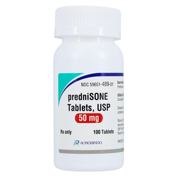 Prednisone Tablets 50mg Bottle 100/Bottle Each