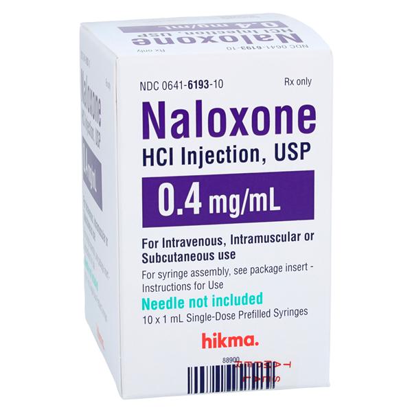 Naloxone HCl Injection 0.4mg/mL Prefilled Syringe 1mL 10/Package