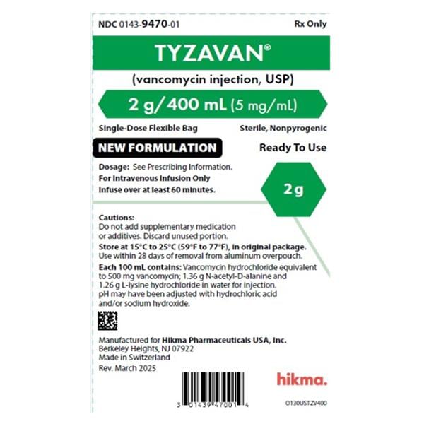 Tyzavan Injection 2gm Bag 400mL 6/Package