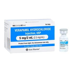 Verapamil HCl Injection 2.5mg/mL SDV 2mL 5/Package