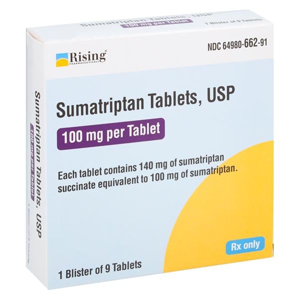 Sumatriptan Succinate Tablets 100mg Blister Pack 9/Package Each