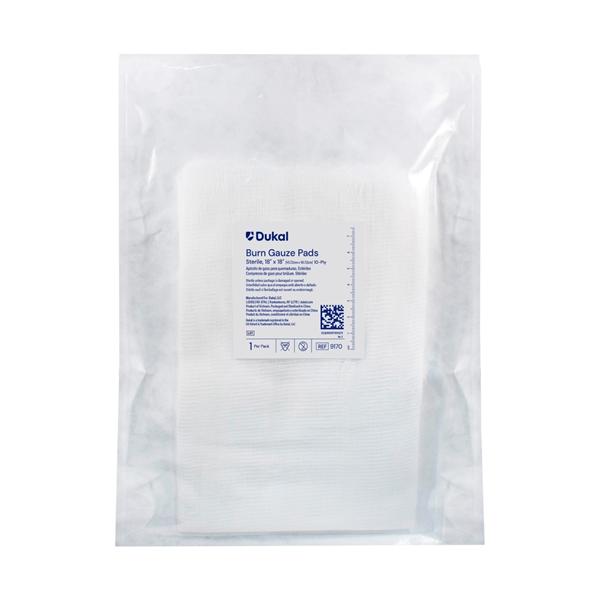 Woven Cotton Burn Gauze 18x18" 10 Ply Sterile Square White Spr Abs 100/CA