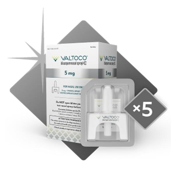 Valtoco Nasal Spray 5mg Intranasal Device 5/Package