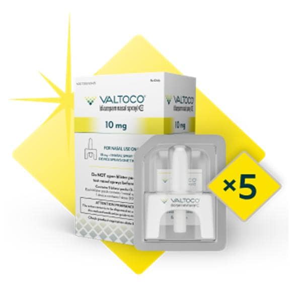 Valtoco Nasal Spray 10mg Intranasal Device 5/Package