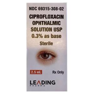 Ciprofloxacin HCl Ophthalmic Solution 0.3% Bottle 2.5mL Each