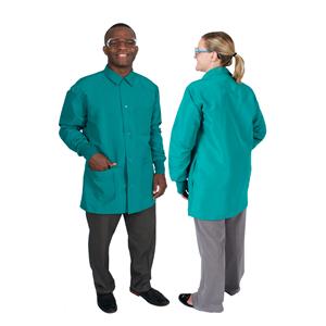 DenLine Protection Plus Lab Coat Mid Length 3 Pkts 34 in 2X Large Grn Unisex Ea