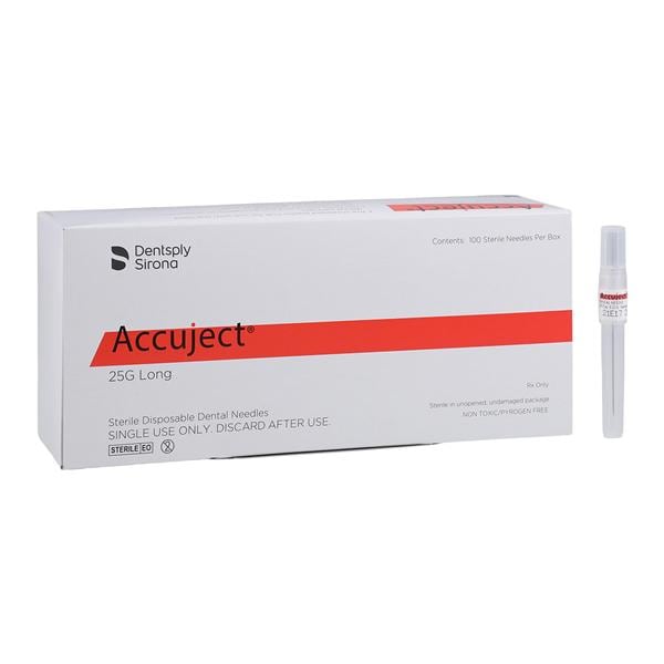 Accuject Needle Plastic Hub 25 Gauge Long Orange 100/Bx