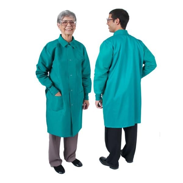 UltraLite Lab Coat 3Pkt Lng Tpr Slv / Cfs f/ Overgloving 41" 2XL Grn Unisex Ea
