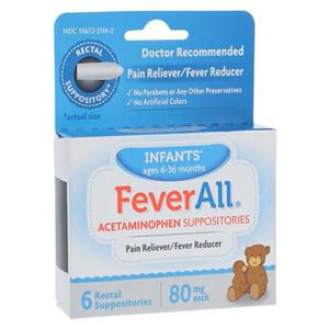 FeverAll Infant Suppository 80mg Ea