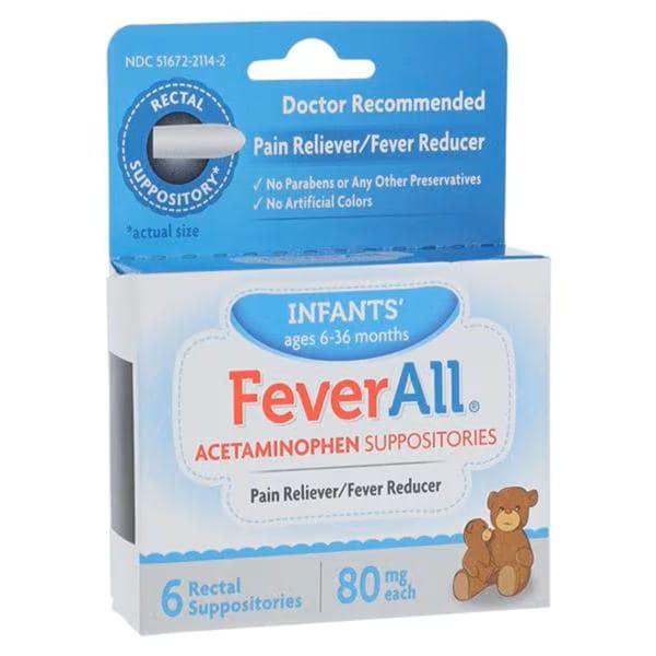 FeverAll Infant Suppository 80mg Ea
