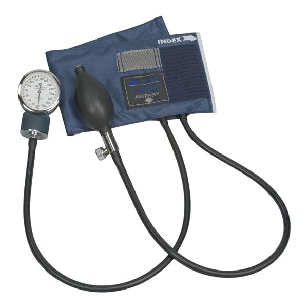 Caliber Aneroid Sphygmomanometer Navy Blue Latex Arm Dial Display Ea