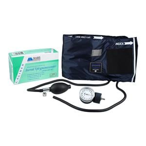 Caliber Aneroid Sphygmomanometer Size 12 Navy Blue Latex Arm Dial Display Ea