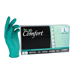 True Comfort Chloroprene Exam Gloves Large Green Non-Sterile