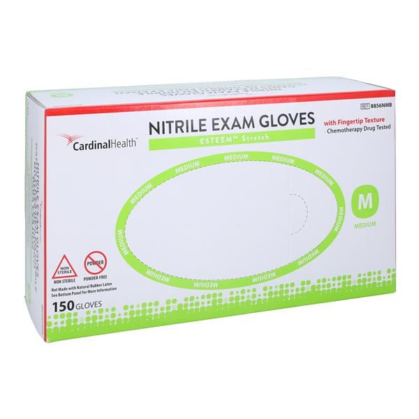 ESTEEM Stretch Nitrile Exam Gloves Medium Teal Blue Non-Sterile
