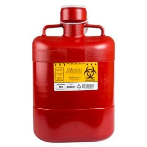 Sharps Container 10qt Red/Black 10x6x15" Vertical Entry Locking Cap Plypro Ea