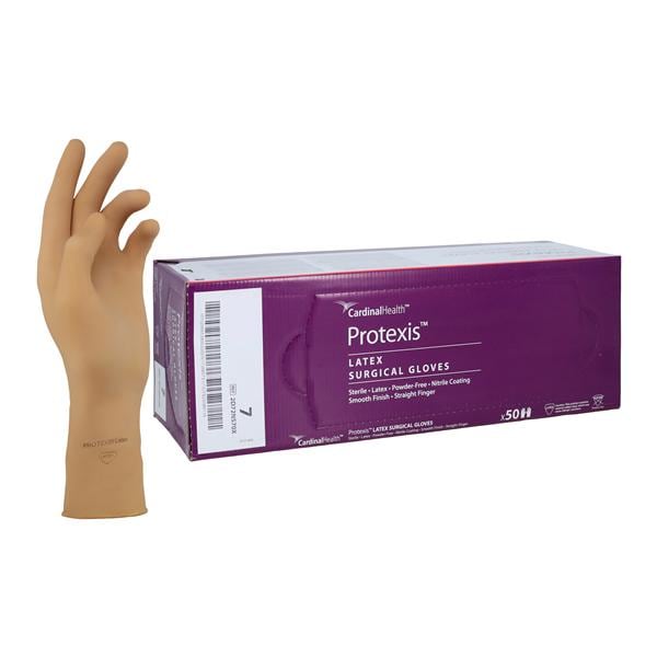 Protexis Latex Surgical Gloves 7 Light Brown 50/Bx, 4 BX/CA