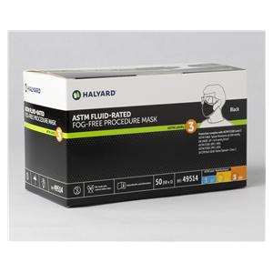Halyard Face Mask ASTM F2100-23 Level 3 Anti-Fog Foam Black 50/Bx